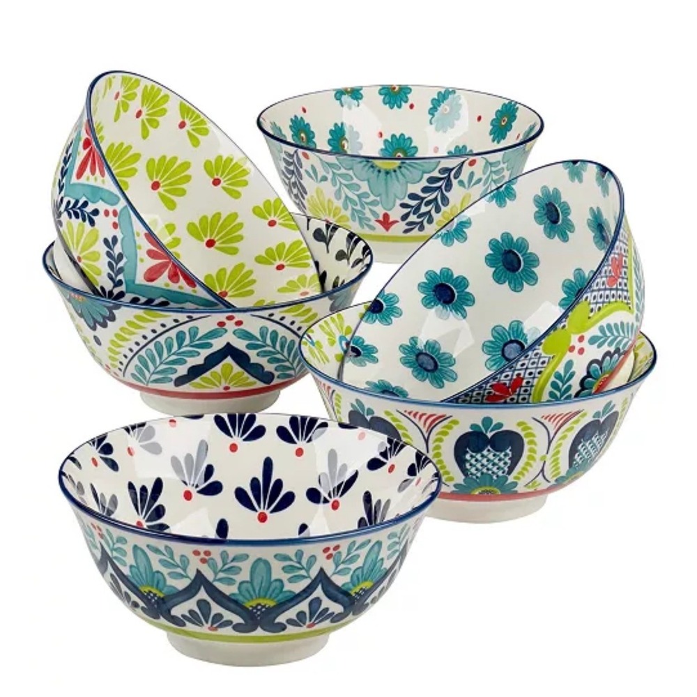 Certified International Talavera All Purpose Bowls Set of 6 Porcelain 30oz 6.25"